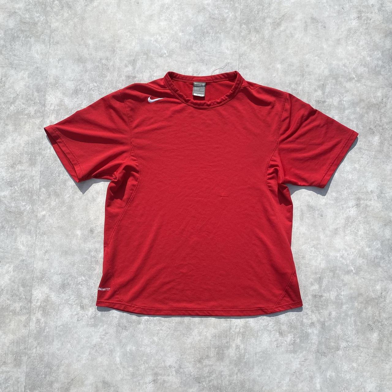 mens red nike dri fit shirt