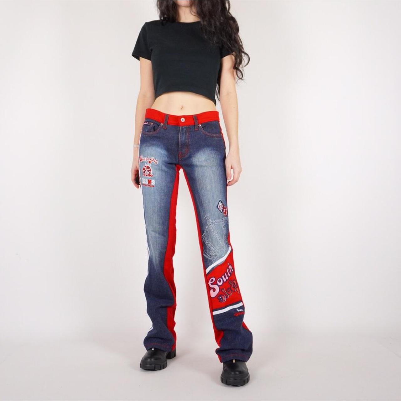 y2k south pole low rise flare jeans Brand: south... - Depop