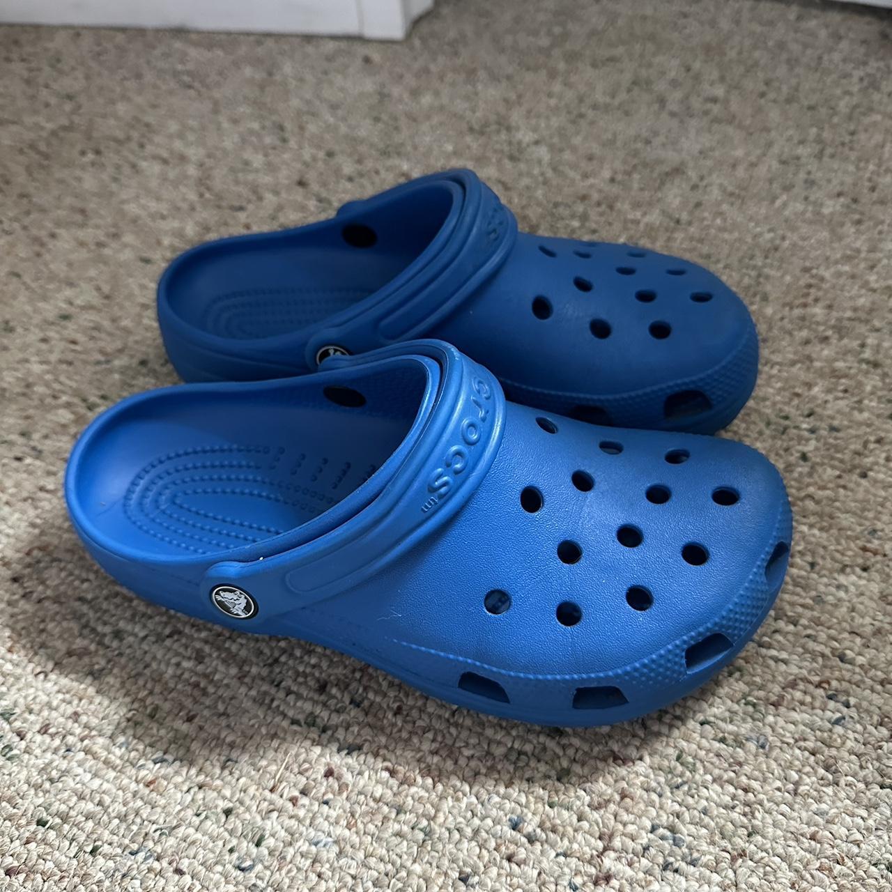 blue crocs, size 5 kids - Depop