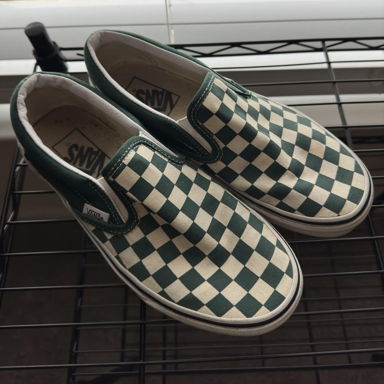 Dark green checkered vans hotsell