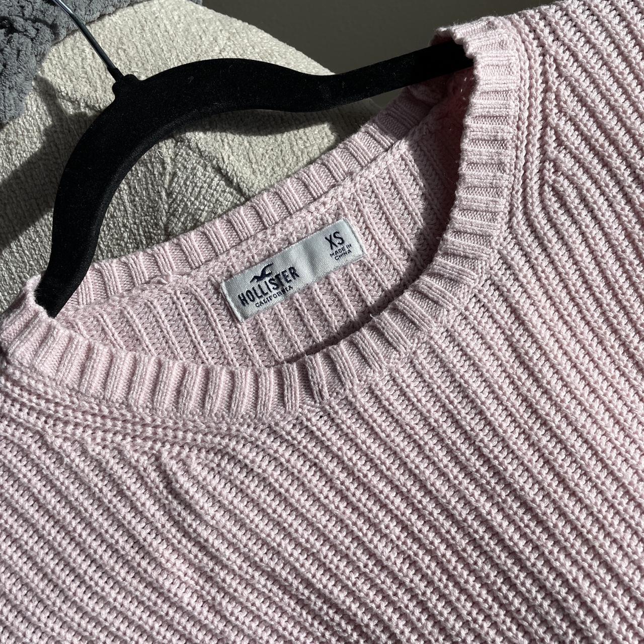 Hollister baby pink / light pink knit cropped... - Depop