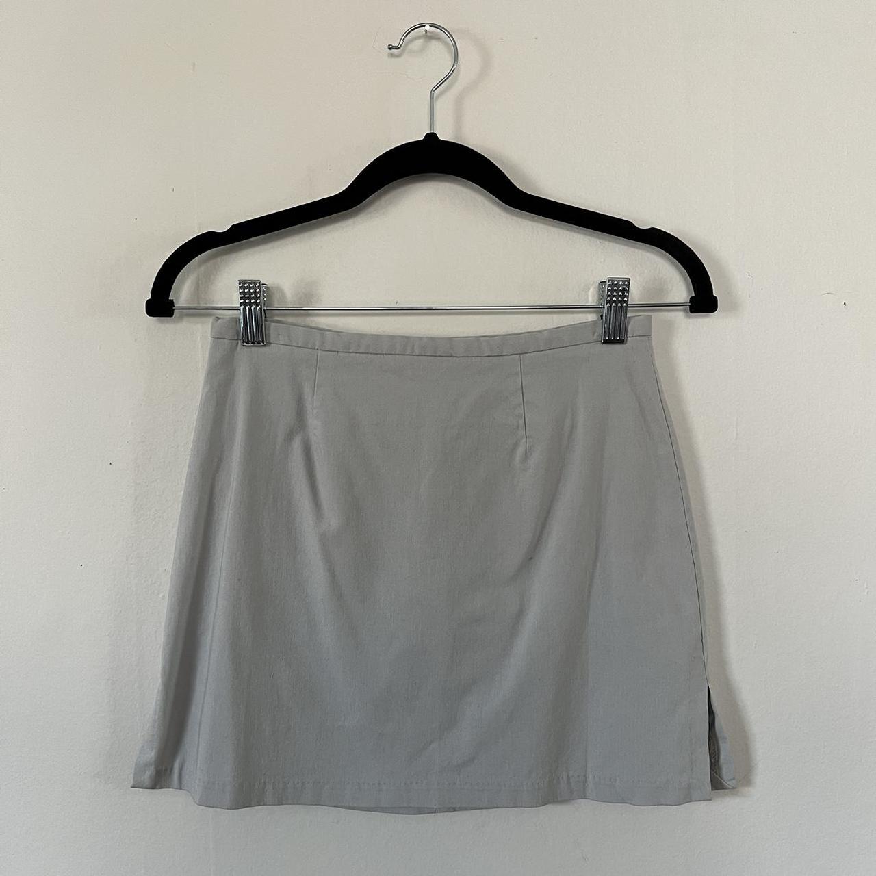 Express Women's Skirt Grey/Blue – Grey mini skirt with