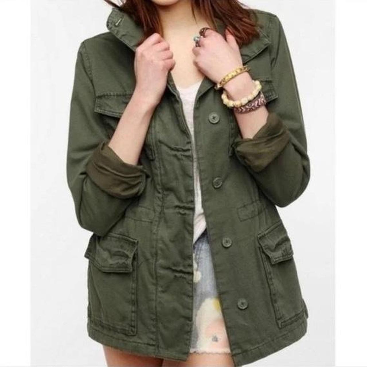 Green canvas outlet jacket women's