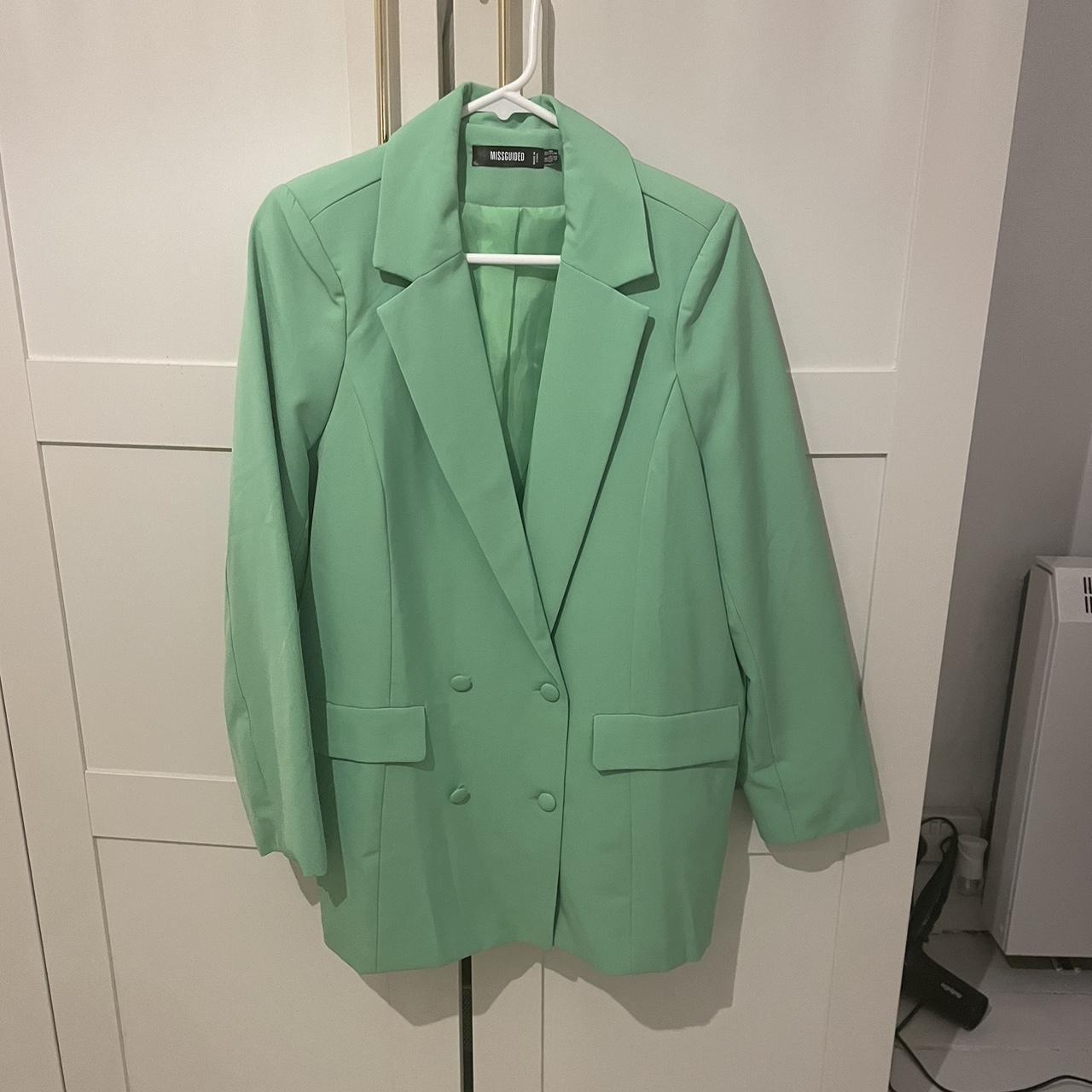 Bright green missguided oversized blazer. Size 10. Depop