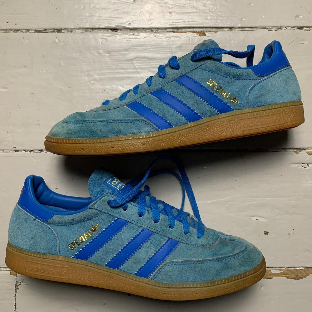 Adidas Originals Men's Blue and Brown Trainers Depop