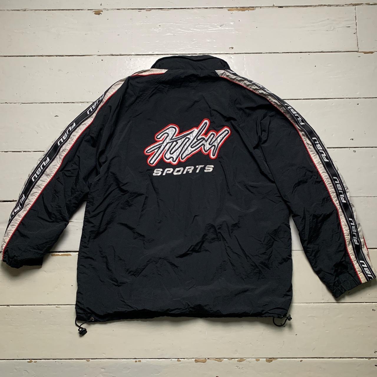 Fubu Sports Vintage Jacket Black White Red 🌪 In... - Depop