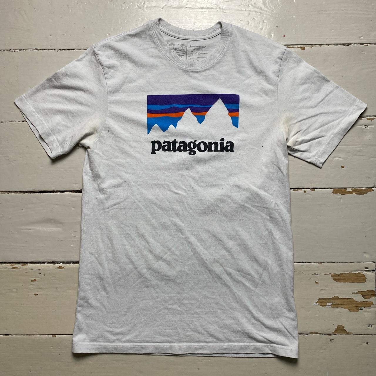 Patagonia White T Shirt 🌊 In used condition, has... - Depop