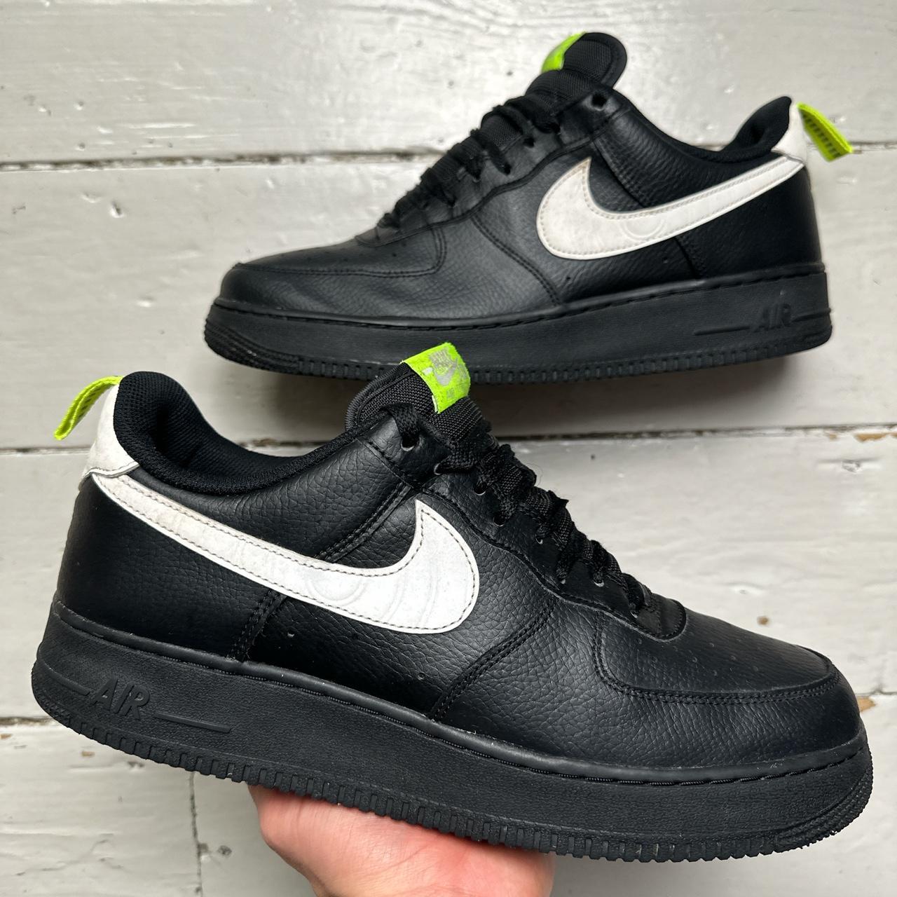 Black shops and lime green air force ones