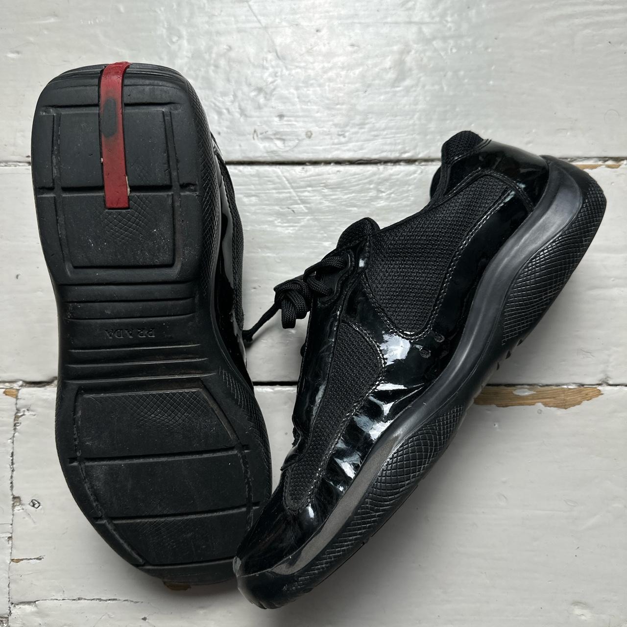 Prada Men's Black and Red Trainers | Depop