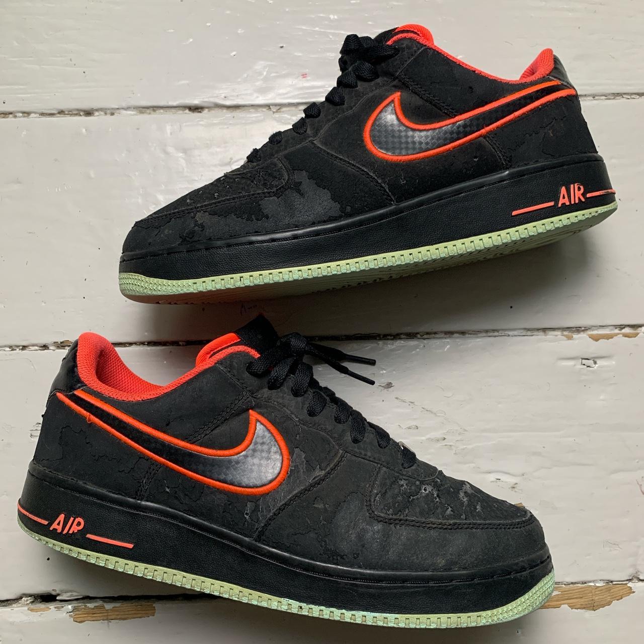 Nike Air Force 1 Yeezy Black Red and Green In. Depop