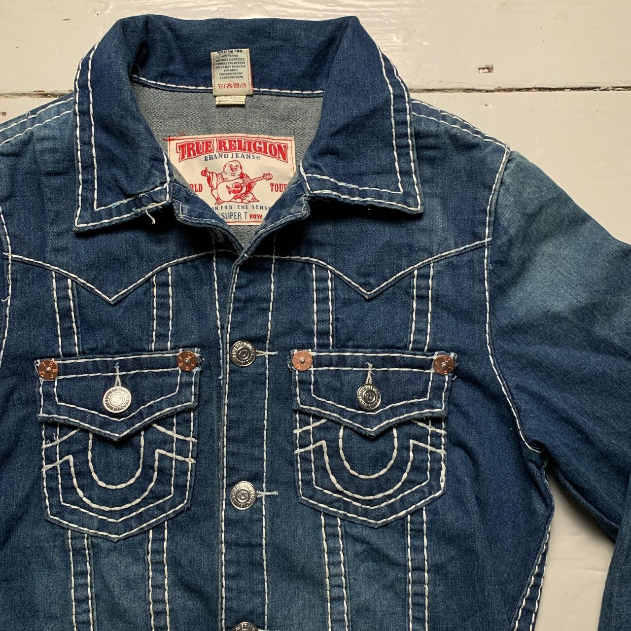 USA TRUE RELIGION joey 濃紺 インディゴ ダメージ 30×33☆TRUE RELIGION / JOEY デニムパンツ☆トゥルーレリジョン