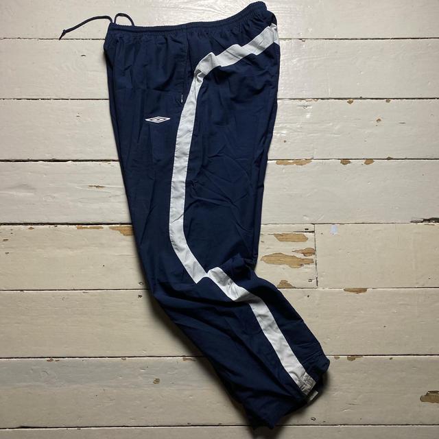 Vintage Nike Shell Baggy Track Bottoms in Navy Size - Depop