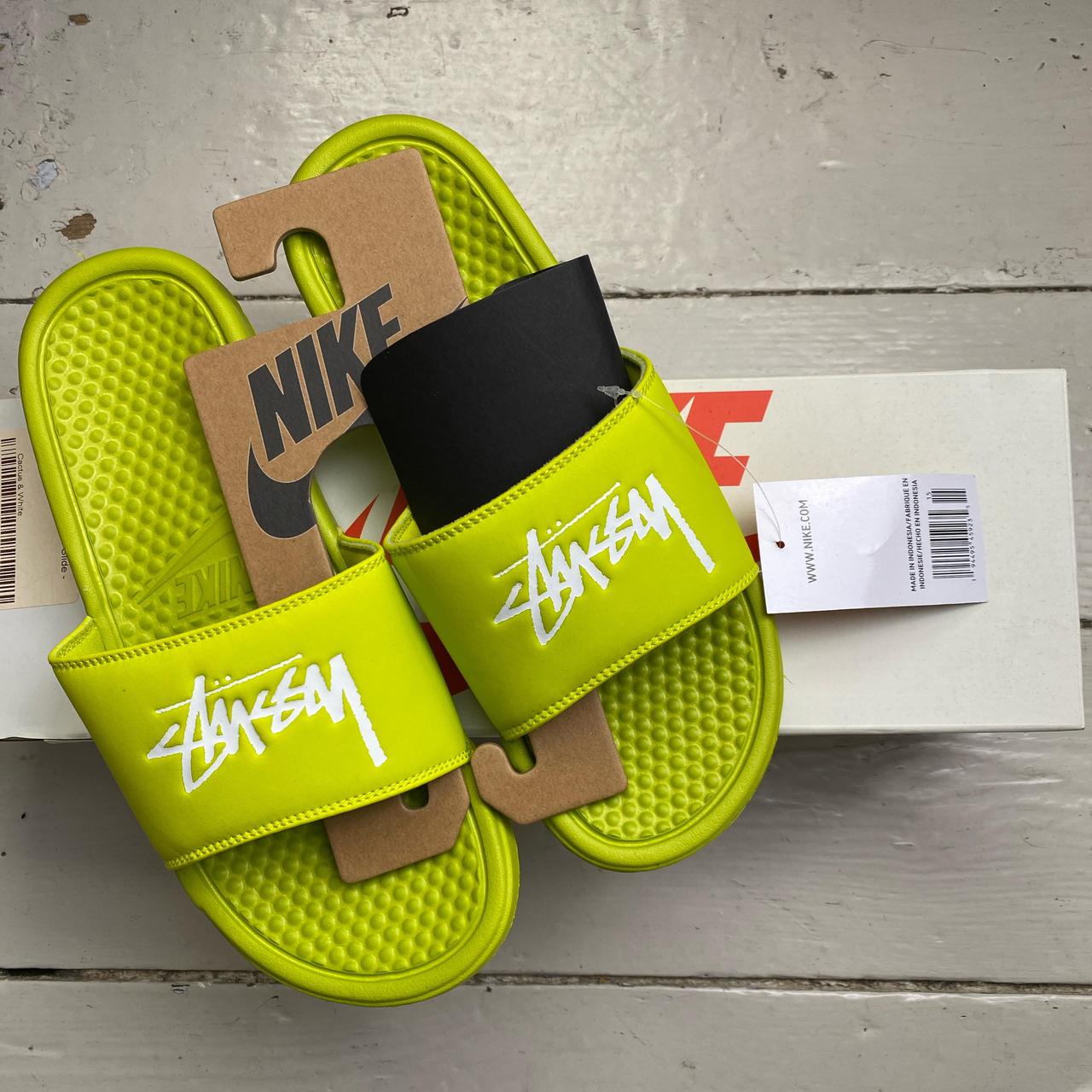 Flip Flops Stussy Slides Green Nike X Stussy Benassi Slides