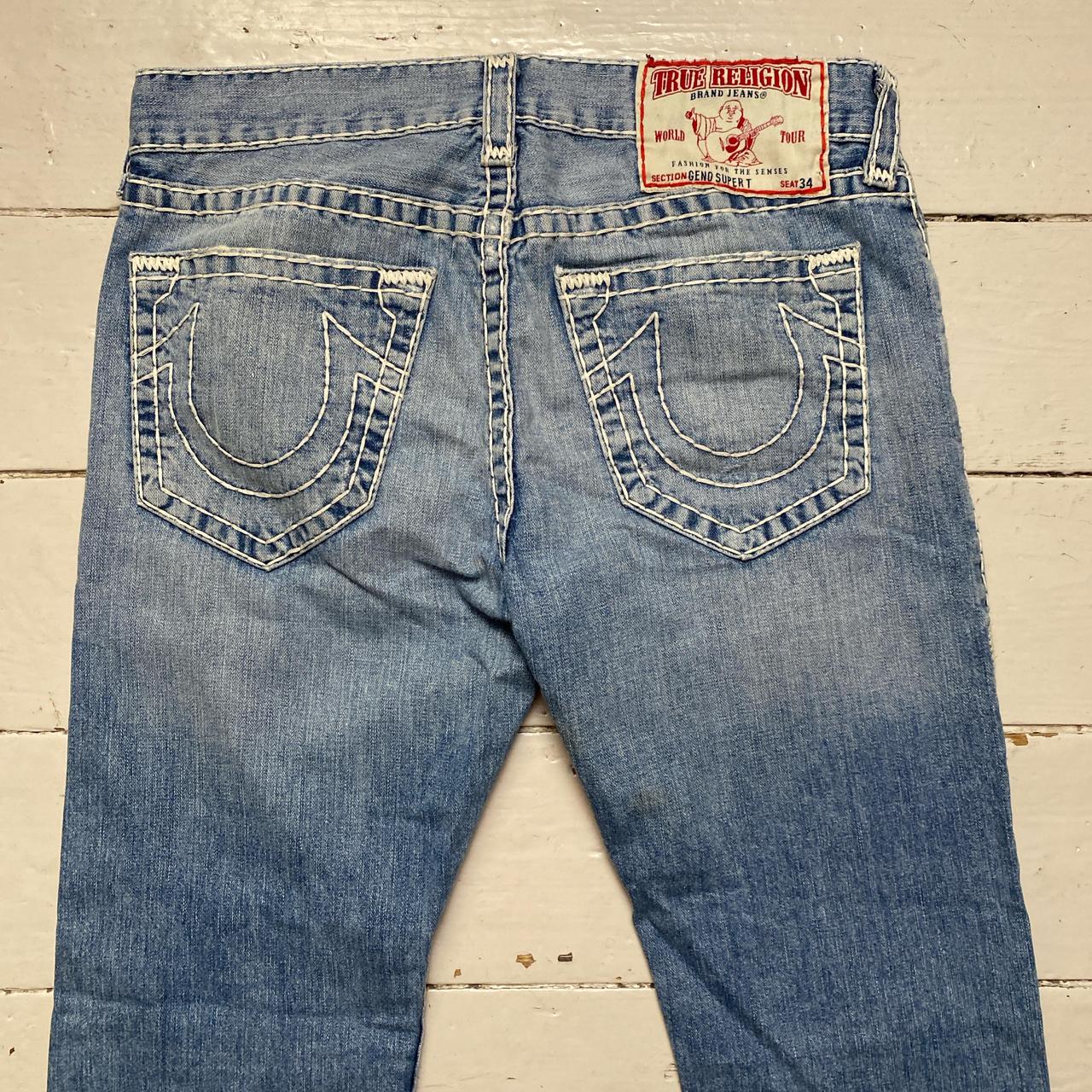 True Religion Billy Giant Big T Big Grey Stitch and | Depop