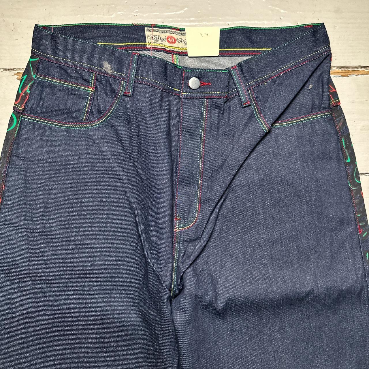 Dirty Money Vintage Rasta Denim Jeans 🌞 Deadstock... | Depop