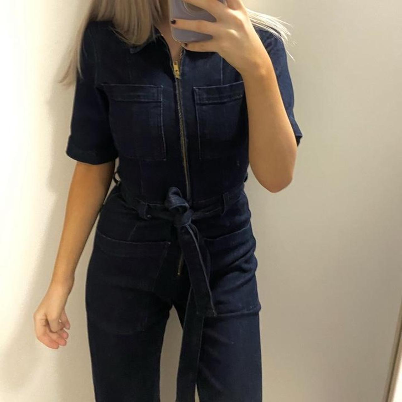 Denim jumpsuit from urban outfitters Size xs Love... Depop