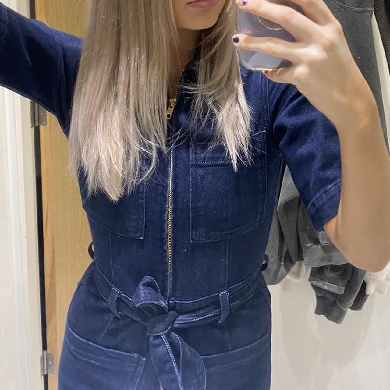 Denim jumpsuit from urban outfitters Size xs Love... Depop