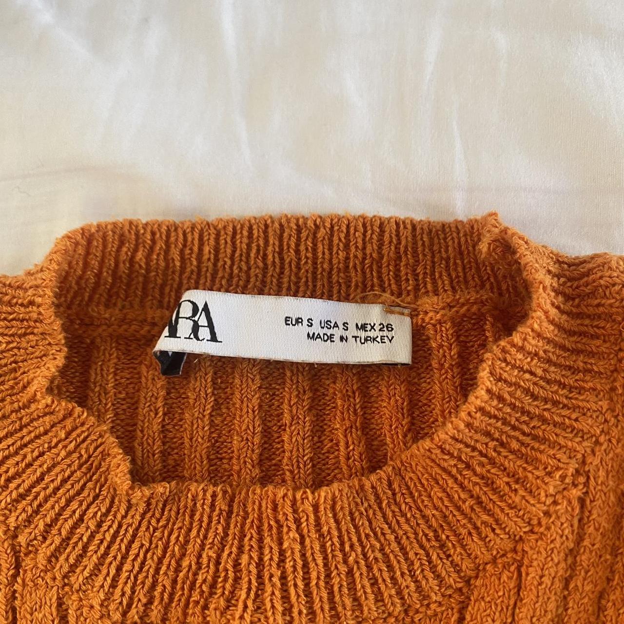 Stretchy cropped pumpkin orange sweater from