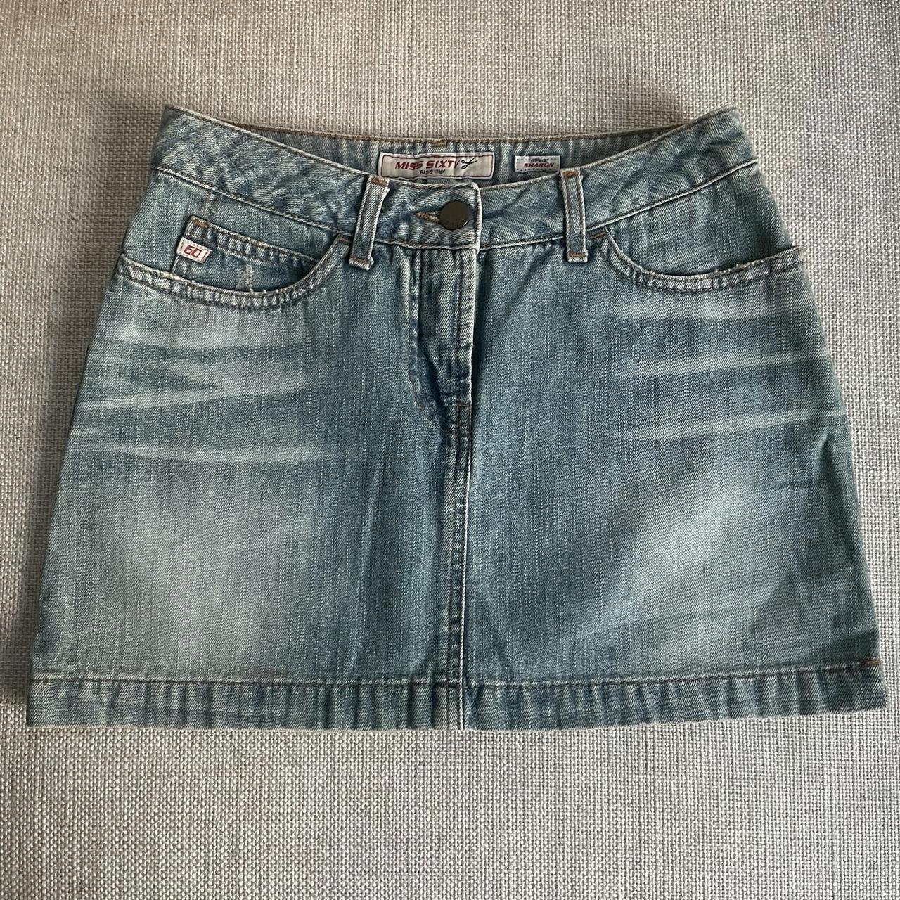 vintage miss sixty denim skirt, style sharon ☆ tag... - Depop