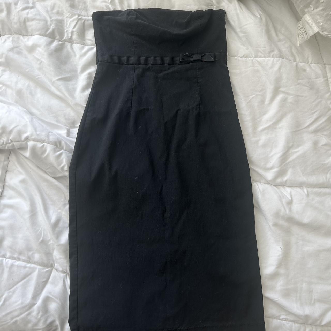 Vintage Express black strapless dress. Size 4. - Depop