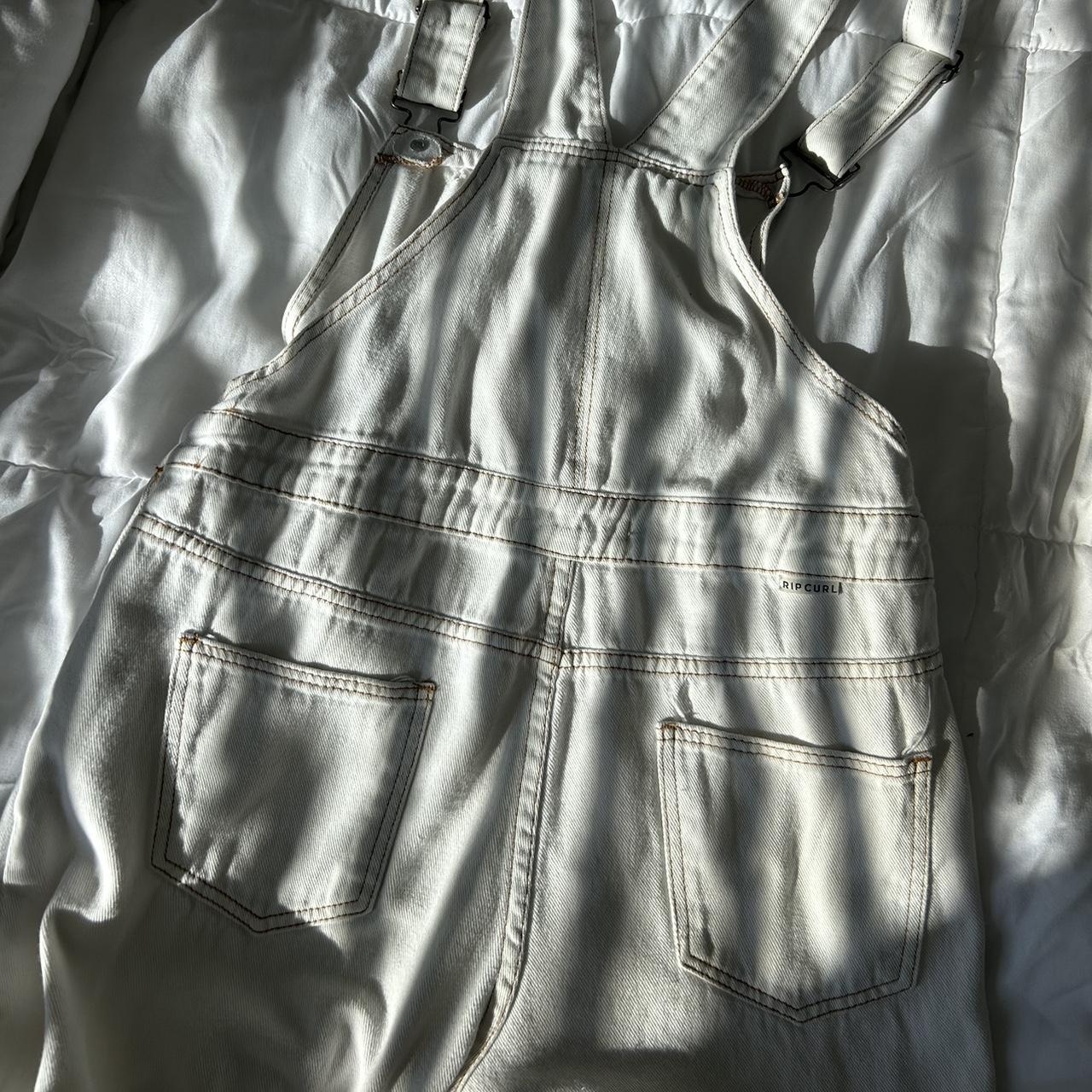 White ripcurl overalls. Size medium. - Depop