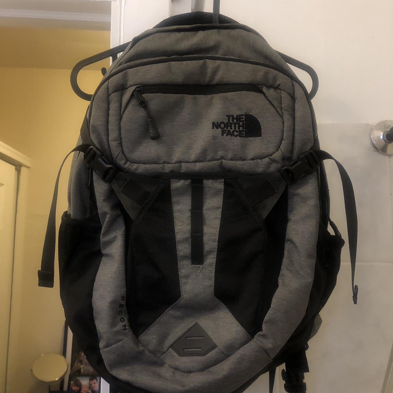 The North Face Recon backpack in gray and black.... Depop