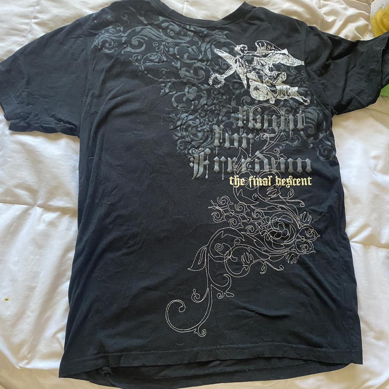 Graphic y2k emo “the final descent” shirt with sick... - Depop