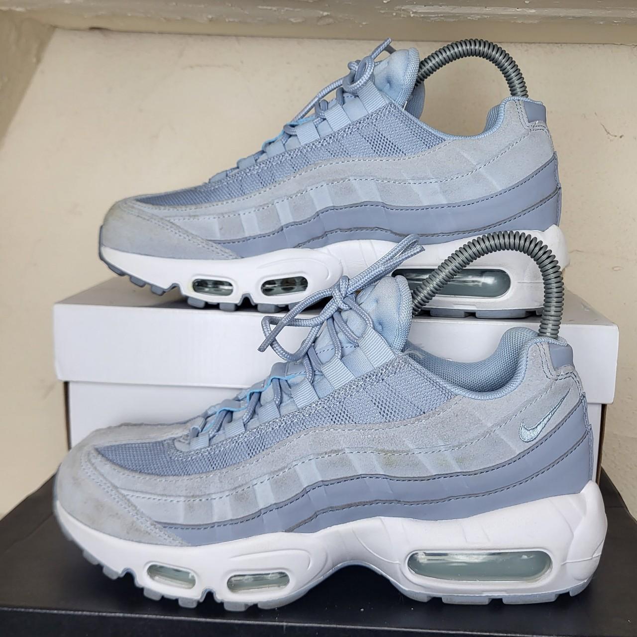 Nike Air Max 95 baby blue suede Women's size 5... - Depop