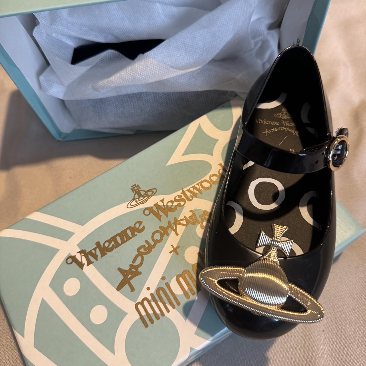 mini melissa vivienne westwood girls black orb shoes