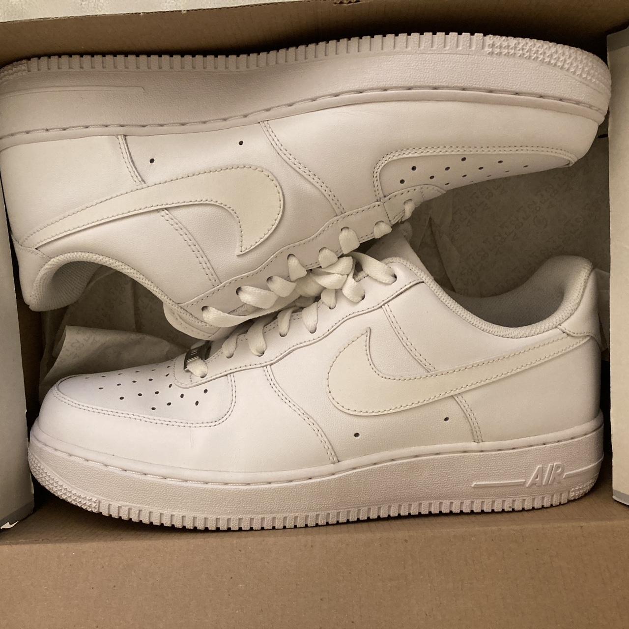 Nike Airforce 1 White Trainers Men’s size 10 UK as... - Depop