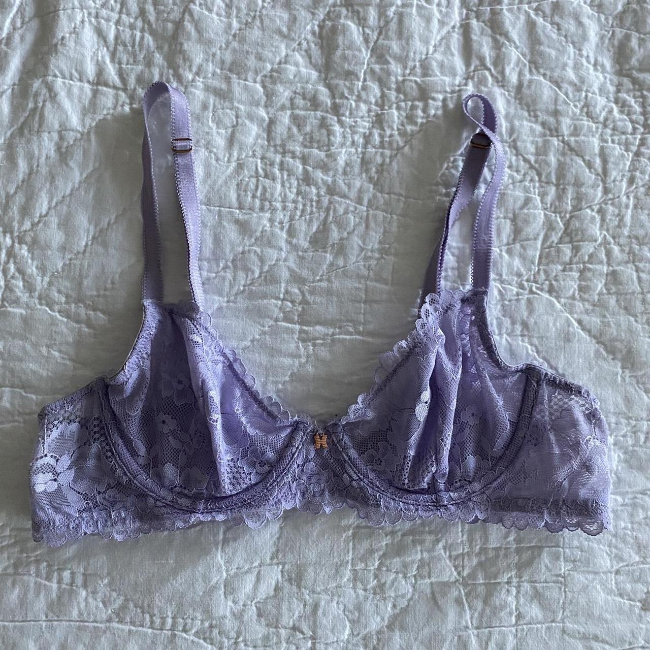 Savage X Fenty lavender purple lace bra size 34A. - Depop