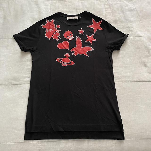 Vivienne Westwood black printed red graphic tee - Depop