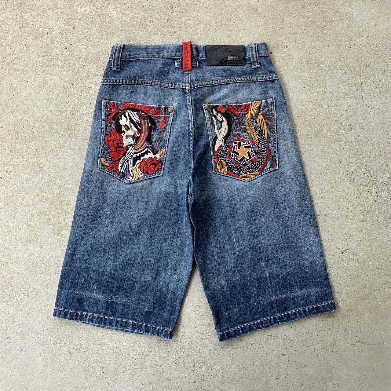 Tribal denim long jorts Size 30 - Depop