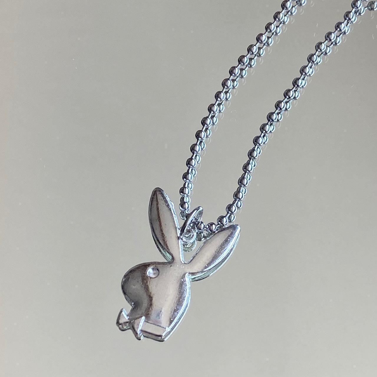 Y2K Playboy Bunny Necklace Rabbit Charm Necklace Handmade 