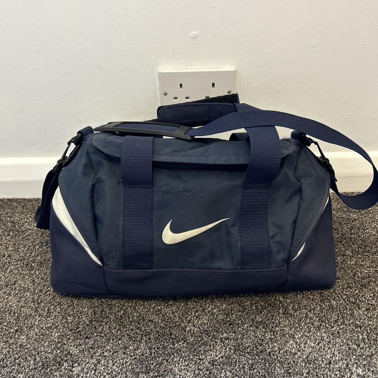 Nike Y2K Navy Blue Gym Duffle Travel Carry Bag... - Depop