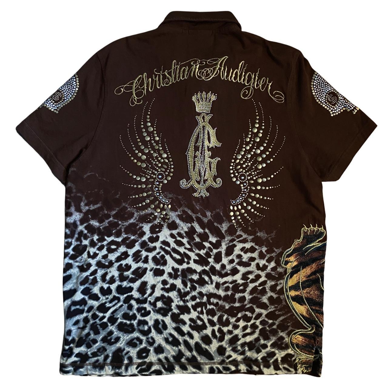 truly unique CHRISTIAN AUDIGIER polo shirt leopard