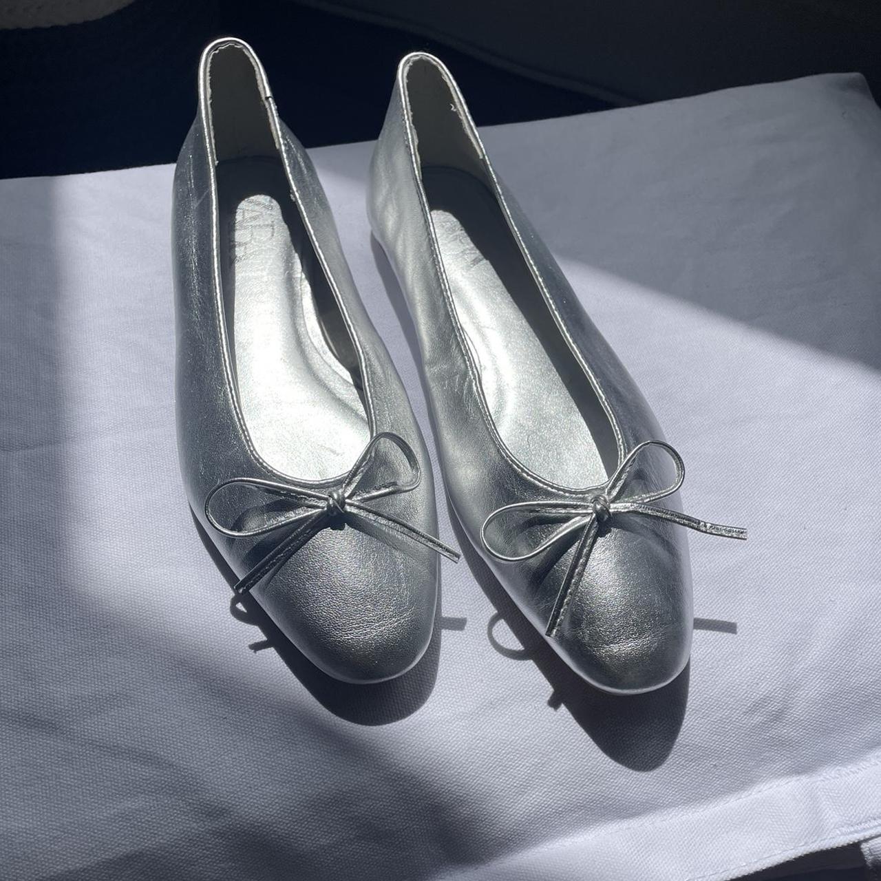 Zara Women's Silver Balletshoes Depop