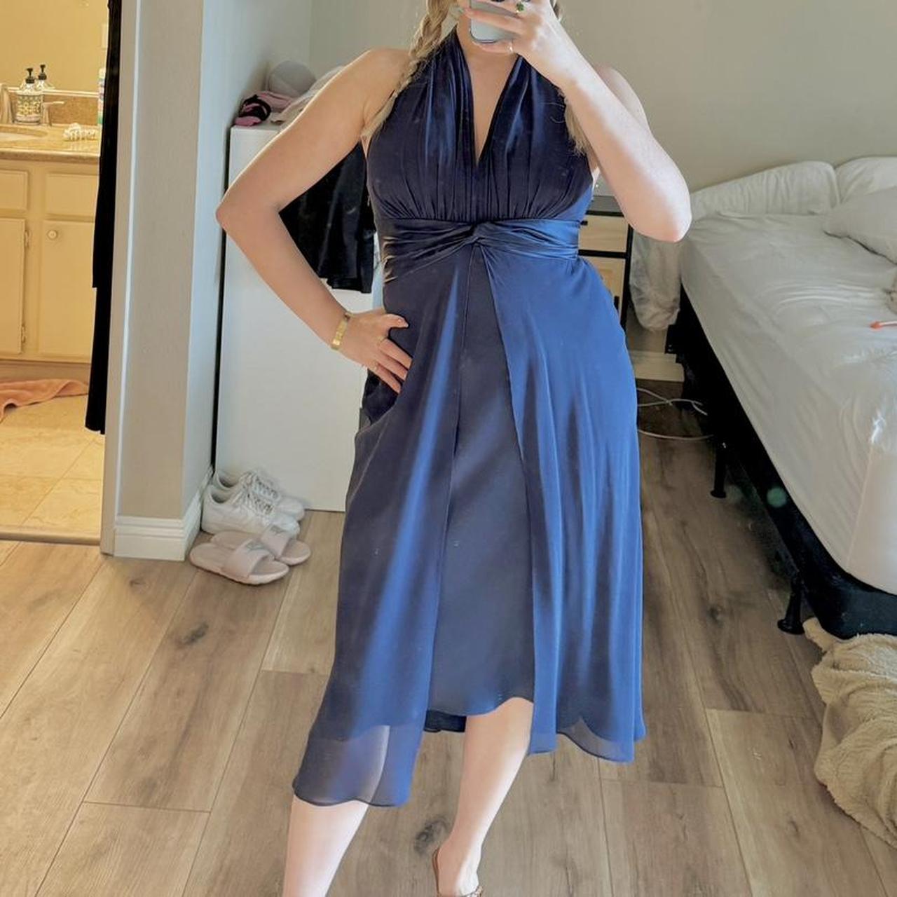 Maggy London Petite Silk Halter Sleeveless Midi Depop