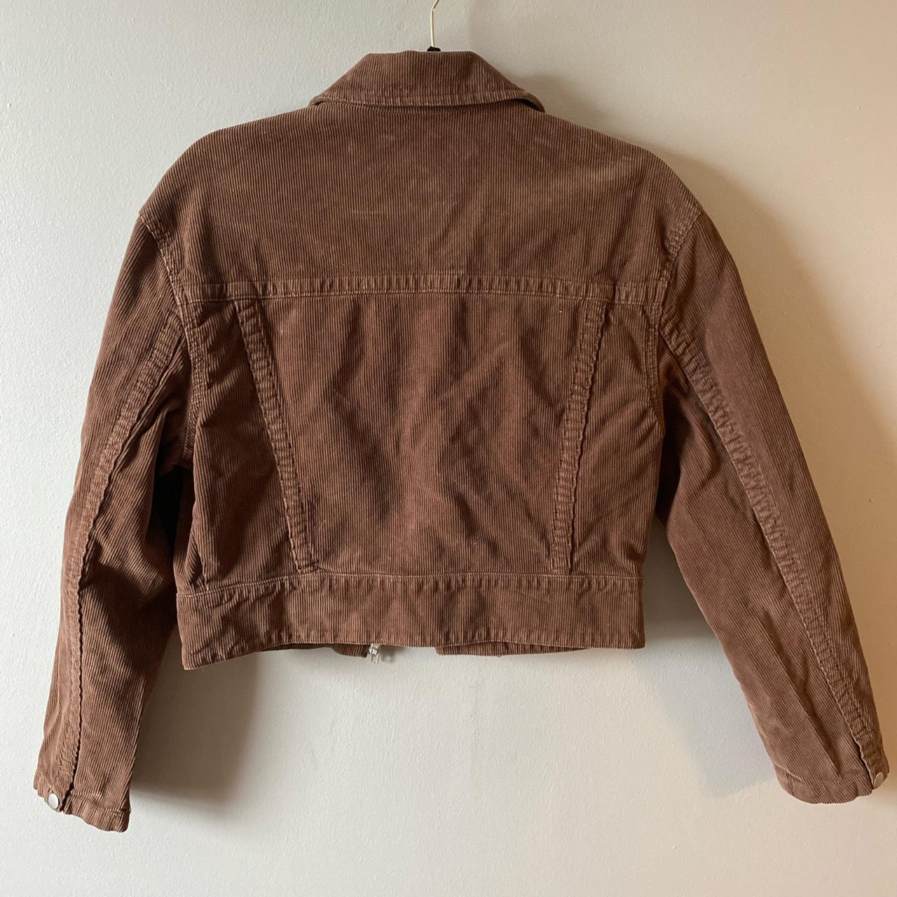 Brandy Melville brown corduroy zip jacket One size Depop