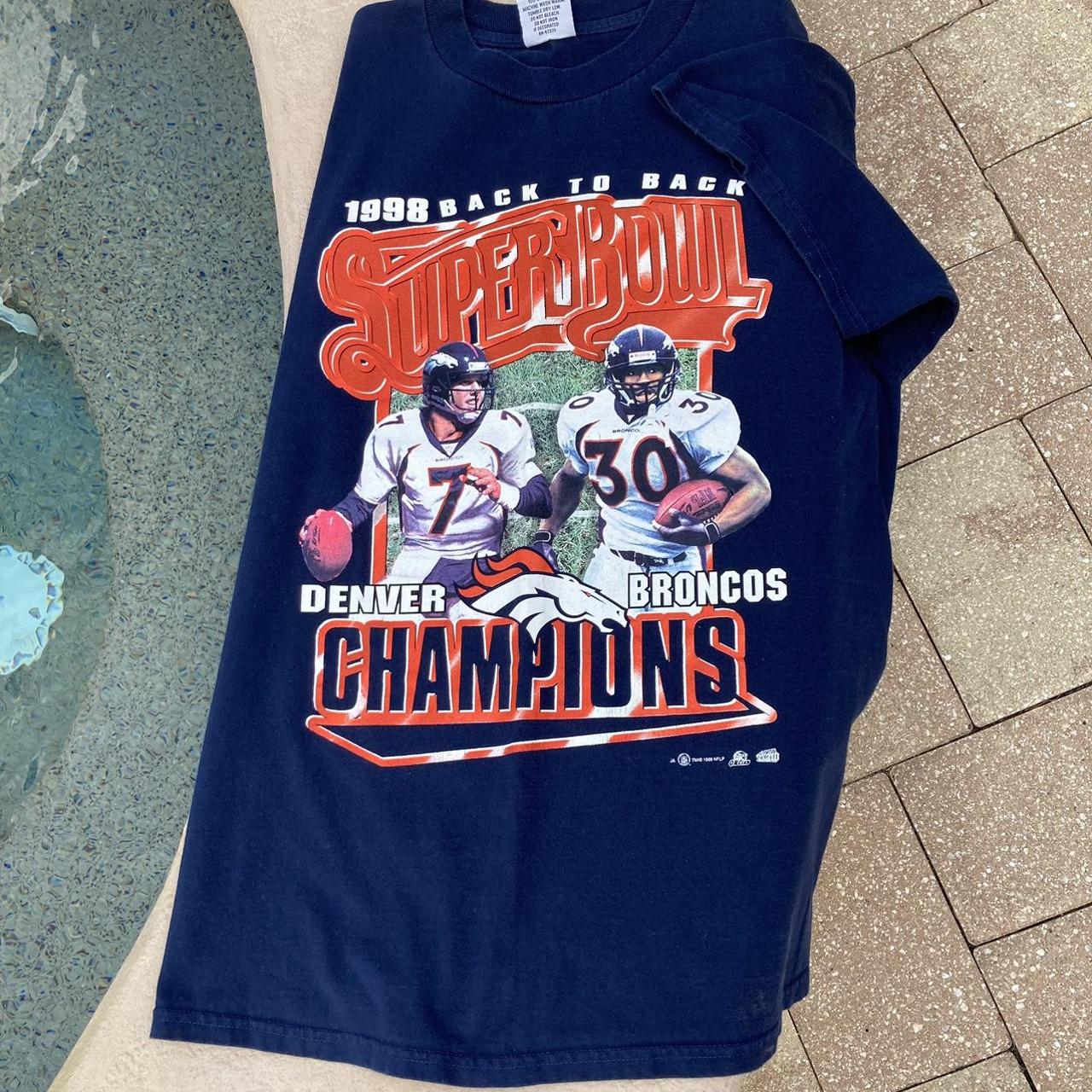 Urban Outfitters Vintage Denver Broncos Back to Back Super Bowl Champions  1998 T Shirt