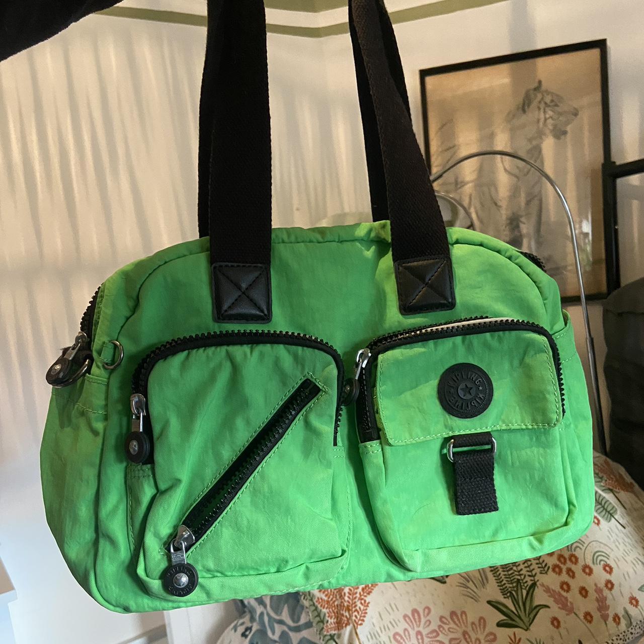 Neon green rare Kipling bag Loads of separate... Depop