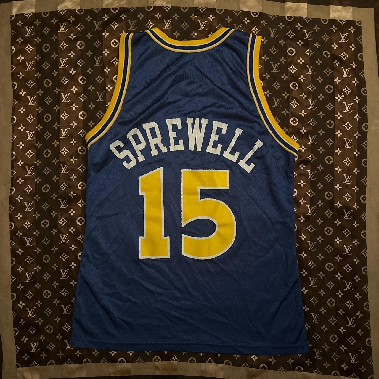 Vintage 1992-1993 Champion Warriors Latrell Sprewell - Depop