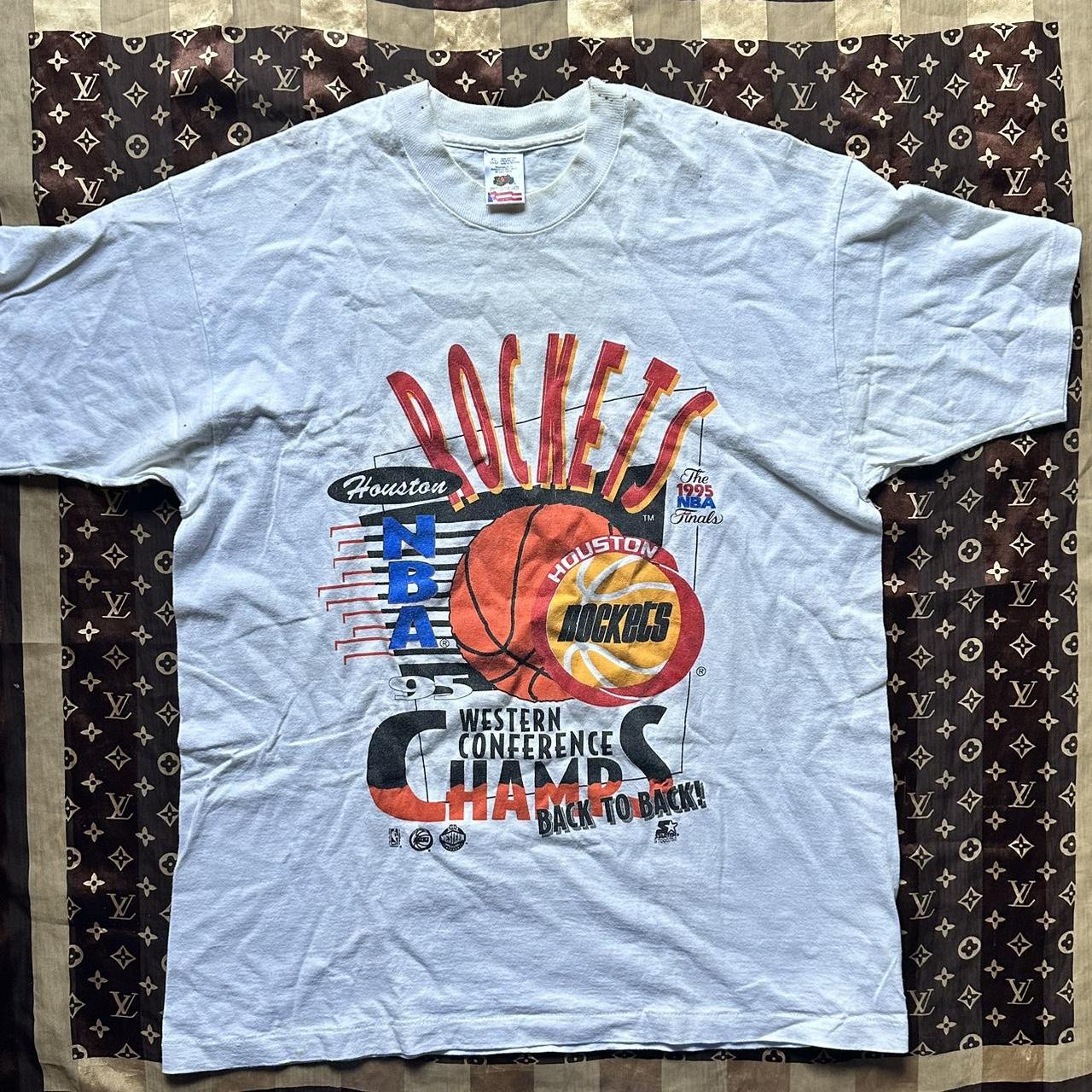 Starter Vintage 1995 NBA World Champions Houston Rockets Single Stitch T-Shirt.