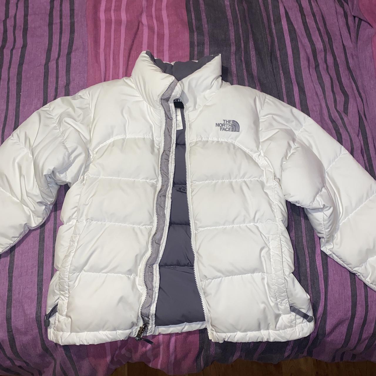 White north face nuptse 700 puffer coat Womens size... - Depop