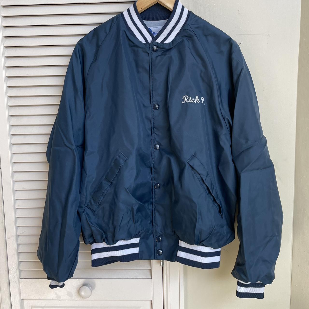 Men's Navy and White Jacket | Depop