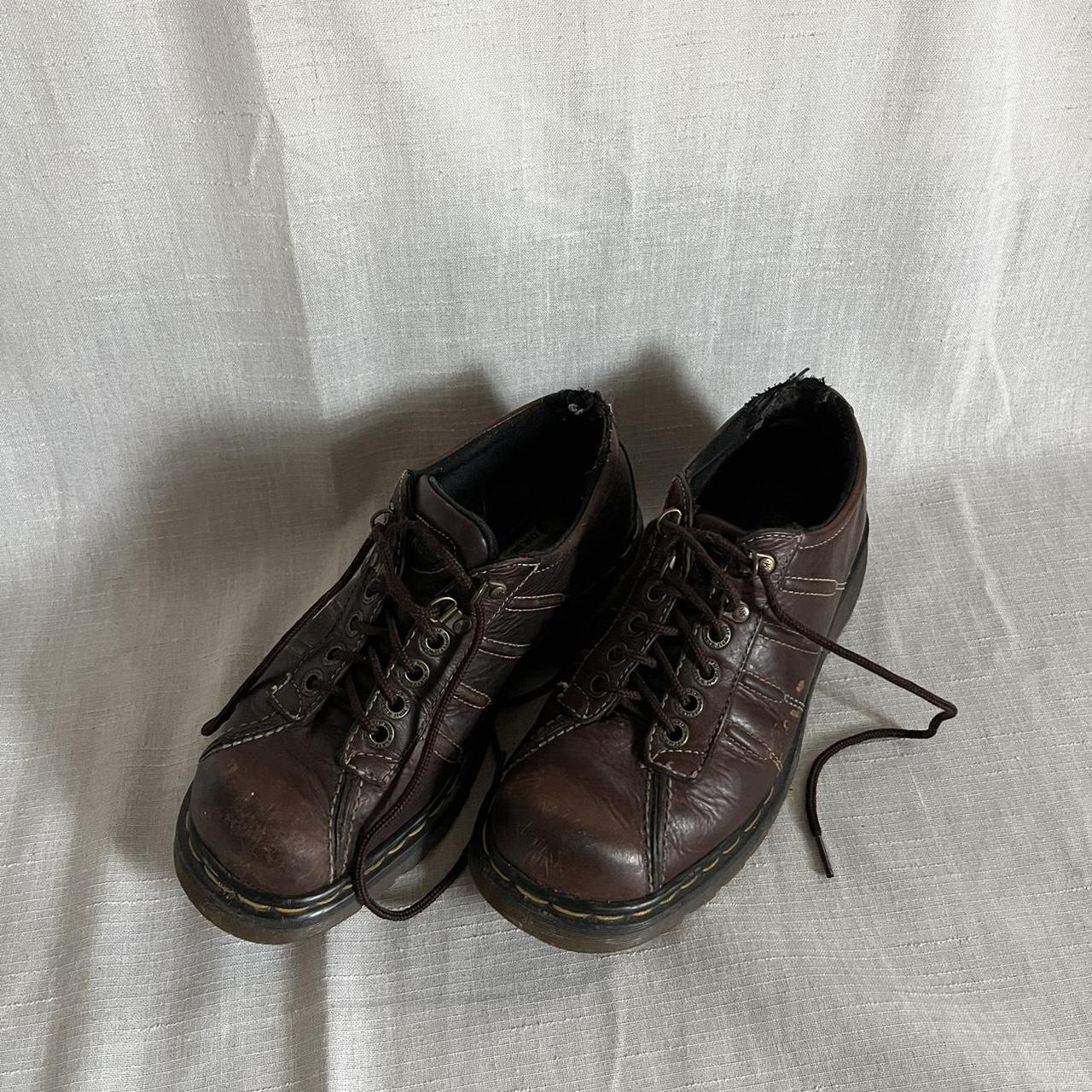 Vintage brown chunky doc martens. Says size 6 but... - Depop