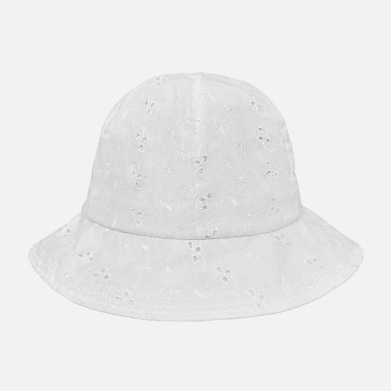Vintage 70s Floral Eyelet Bucket Hat 🤍 Perfect... Depop