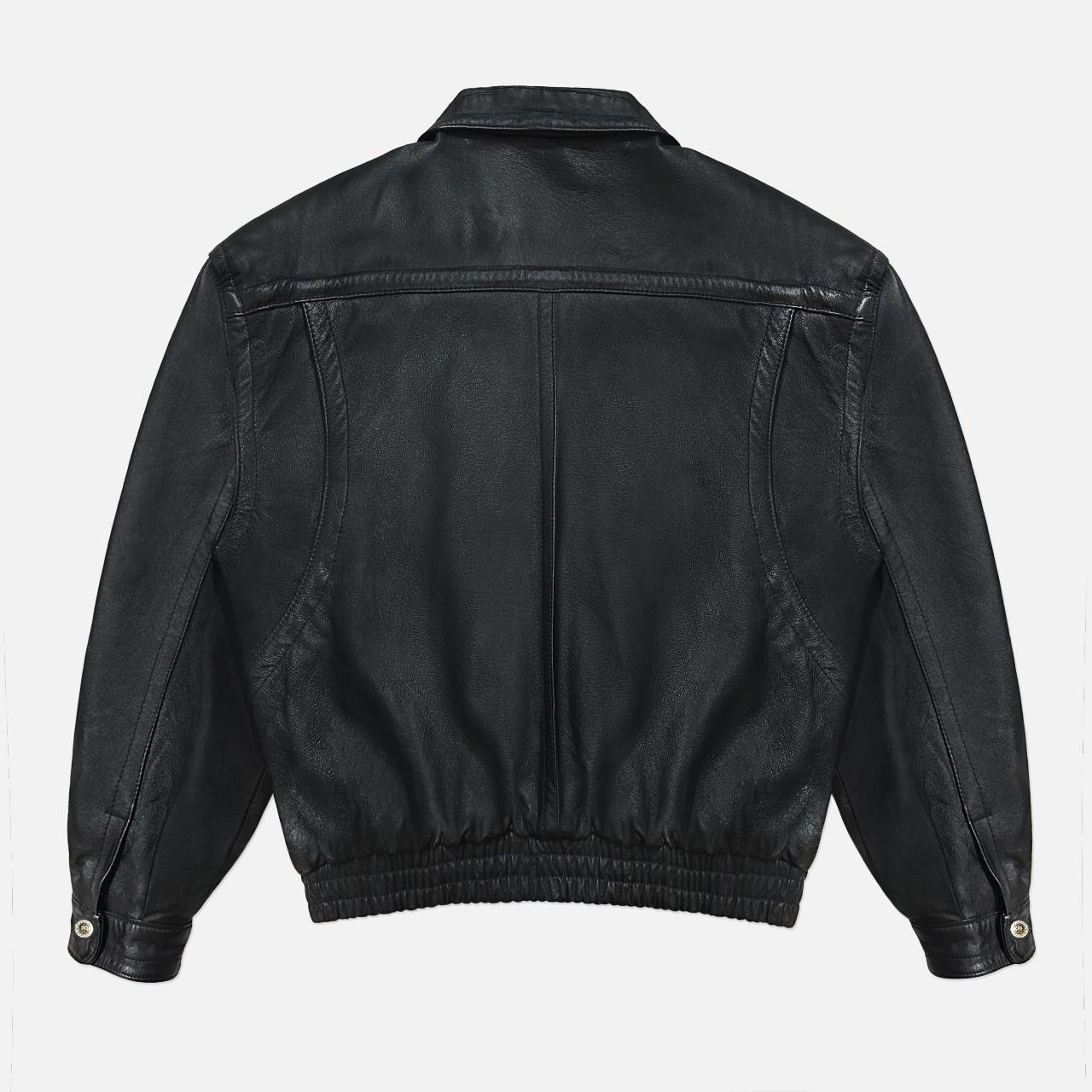 Vintage 90s Oversized Leather Bomber Jacket 🖤 | Good... - Depop