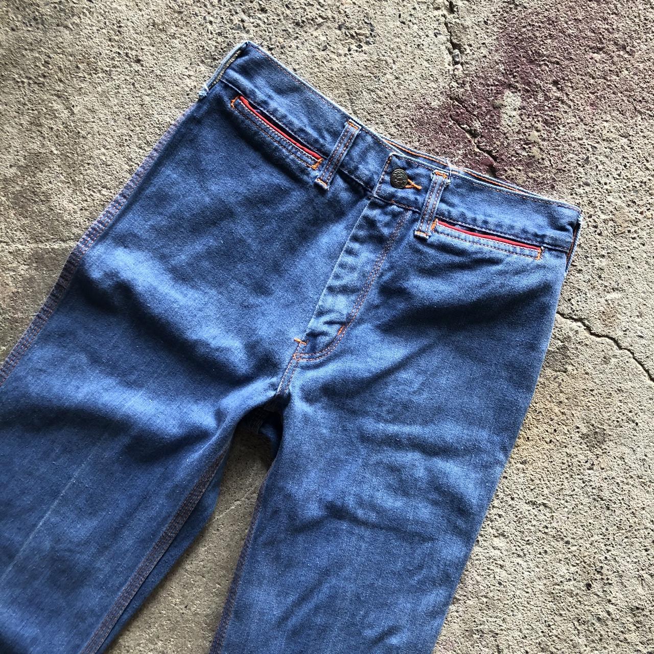 Vintage 1970s/1980s denim bell bottom flare style... - Depop