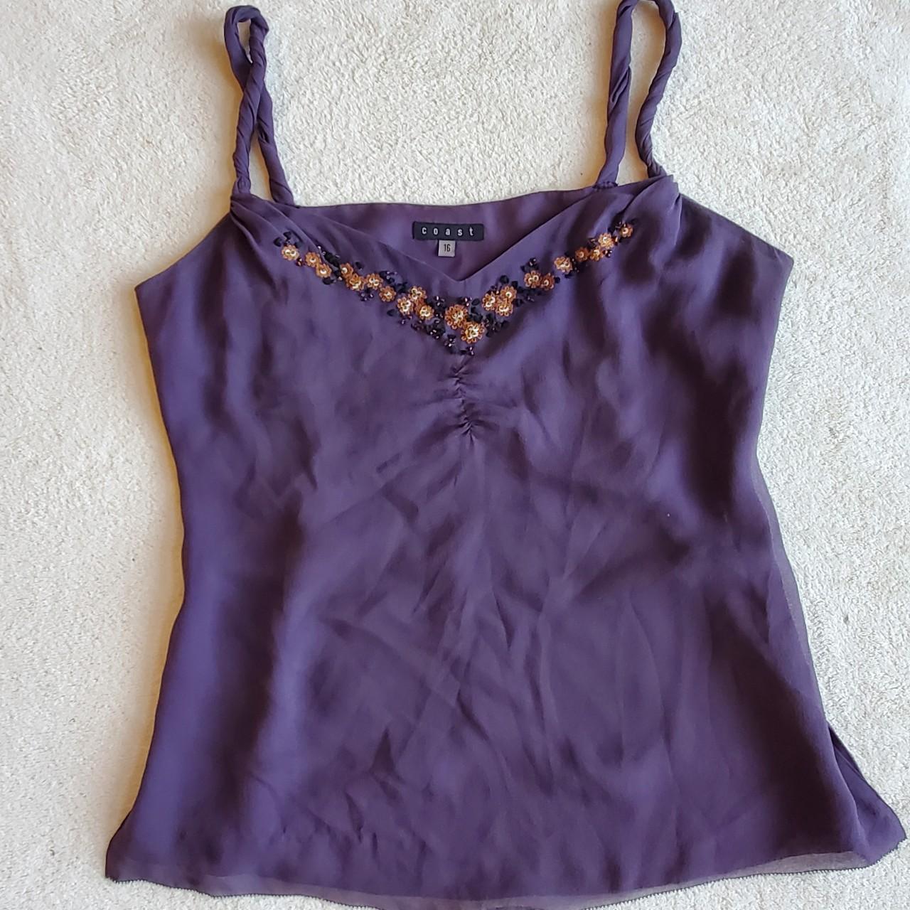 Coast Women's Purple and Gold Vests-tanks-camis | Depop